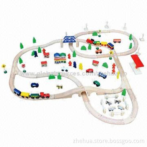 Educational DIY Wooden 120pcs Railway Toy